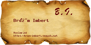 Brém Imbert névjegykártya